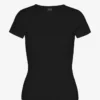 Ekologisk ribbad T-shirt – djupsvart