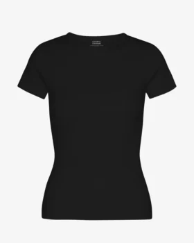 Ekologisk ribbad T-shirt – djupsvart