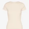 Ekologisk ribbad T-shirt – elfenbensvit