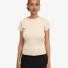 Ekologisk ribbad T-shirt – elfenbensvit