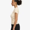 Ekologisk ribbad T-shirt – elfenbensvit