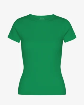 Ekologisk ribbad T-shirt – kellygrön