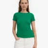Ekologisk ribbad T-shirt – kellygrön