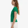 Ekologisk ribbad T-shirt – kellygrön