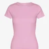 Ekologisk ribbad T-shirt – körsbärsblom