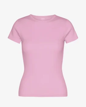 Ekologisk ribbad T-shirt – körsbärsblom