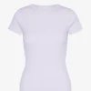 Ekologisk ribbad T-shirt – ljus lavendel