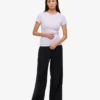 Ekologisk ribbad T-shirt – ljus lavendel