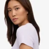 Ekologisk ribbad T-shirt – ljus lavendel