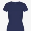 Ekologisk ribbad T-shirt – marinblå
