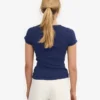 Ekologisk ribbad T-shirt – marinblå