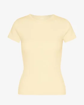 Ekologisk ribbad T-shirt – mjukgul