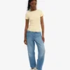 Ekologisk ribbad T-shirt – mjukgul