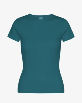 Ekologisk ribbad T-shirt – Ocean Green
