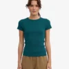 Ekologisk ribbad T-shirt – Ocean Green