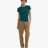Ekologisk ribbad T-shirt – Ocean Green
