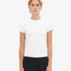 Ekologisk ribbad T-shirt – optiskt vit
