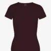 Ekologisk ribbad T-shirt – oxblodsröd
