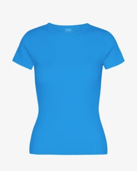 Ekologisk ribbad T-shirt – Pacific Blue
