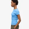 Ekologisk ribbad T-shirt – Pacific Blue