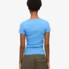 Ekologisk ribbad T-shirt – Pacific Blue