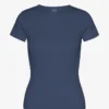 Ekologisk ribbad T-shirt – petrolblå