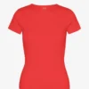Ekologisk ribbad T-shirt – röd mandarin