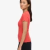 Ekologisk ribbad T-shirt – röd mandarin