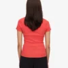 Ekologisk ribbad T-shirt – röd mandarin