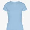 Ekologisk ribbad T-shirt – Seaside Blue