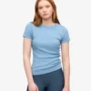 Ekologisk ribbad T-shirt – Seaside Blue