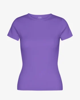 Ekologisk ribbad T-shirt – ultraviolett