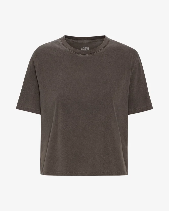 Ekologisk T-shirt i boxig, kort modell – Faded Mud
