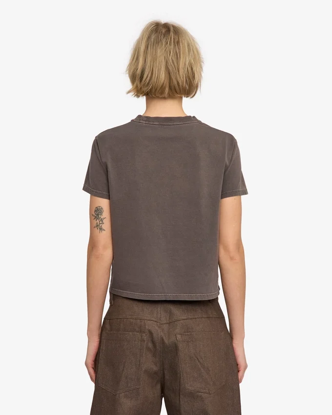 Ekologisk T-shirt i boxig, kort modell – Faded Mud