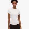 Ekologisk T-shirt i ribbstickat – snövit melange