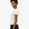 Ekologisk T-shirt i ribbstickat – snövit melange