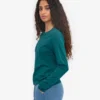 Ekologisk T-shirt med lång ärm för damer – havsgrön