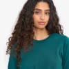 Ekologisk T-shirt med lång ärm för damer – havsgrön