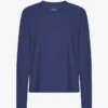 Ekologisk T-shirt med lång ärm för damer – marinblå