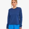 Ekologisk T-shirt med lång ärm för damer – marinblå