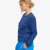 Ekologisk T-shirt med lång ärm för damer – marinblå