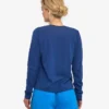 Ekologisk T-shirt med lång ärm för damer – marinblå