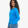 Ekologisk T-shirt med lång ärm för damer – Pacific Blue