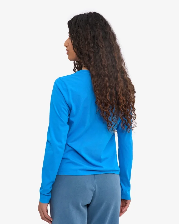 Ekologisk T-shirt med lång ärm för damer – Pacific Blue