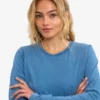 Ekologisk T-shirt med långa ärmar för dam – blekt indigo