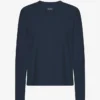 Ekologisk T-shirt med långa ärmar för dam – Navy Blue
