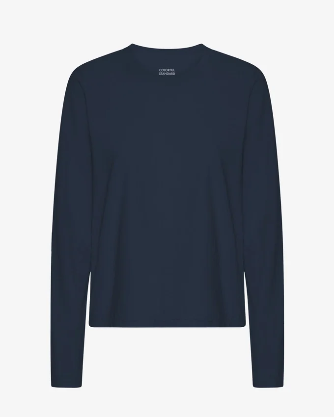 Ekologisk T-shirt med långa ärmar för dam – Navy Blue