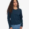 Ekologisk T-shirt med långa ärmar för dam – Navy Blue