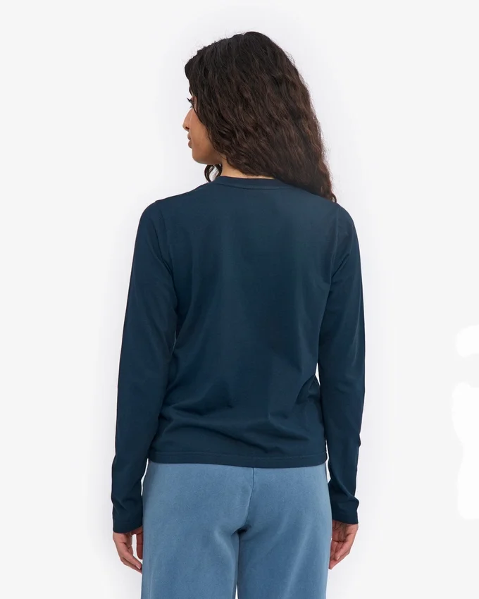 Ekologisk T-shirt med långa ärmar för dam – Navy Blue