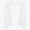 Ekologisk T-shirt med långa ärmar för dam – optiskt vit
